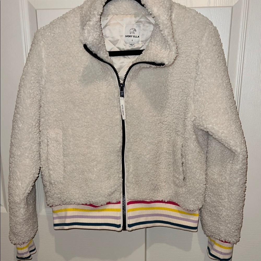Ivory Ella Cream Sherpa Jacket